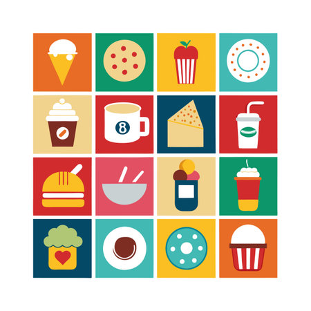 Food and Beverage Icon Set Collection Vector for UI Documents Websites and Mobile Applicationsのイラスト素材