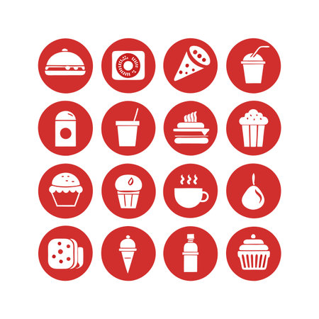 Food and Beverage Icon Set Collection Vector for UI Documents Websites and Mobile Applicationsのイラスト素材