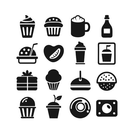 Food and Beverage Icon Set Collection Vector for UI Documents Websites and Mobile Applications