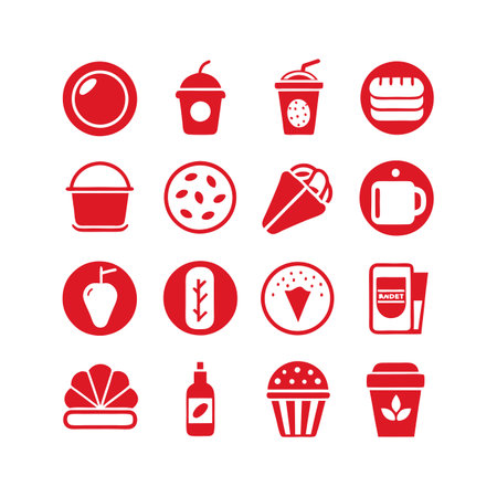 Food and Beverage Icon Set Collection Vector for UI Documents Websites and Mobile Applicationsのイラスト素材