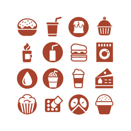 Food and Beverage Icon Set Collection Vector for UI Documents Websites and Mobile Applicationsのイラスト素材