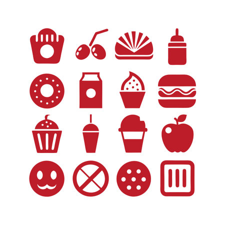 Food and Beverage Icon Set Collection Vector for UI Documents Websites and Mobile Applicationsのイラスト素材