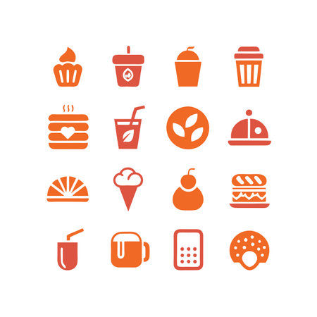 Food and Beverage Icon Set Collection Vector for UI Documents Websites and Mobile Applicationsのイラスト素材