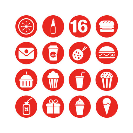 Food and Beverage Icon Set Collection Vector for UI Documents Websites and Mobile Applicationsのイラスト素材