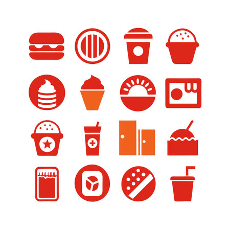 Food and Beverage Icon Set Collection Vector for UI Documents Websites and Mobile Applicationsのイラスト素材