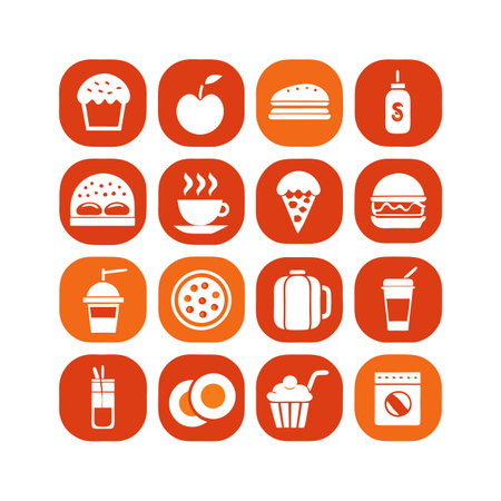 Food and Beverage Icon Set Collection Vector for UI Documents Websites and Mobile Applicationsのイラスト素材