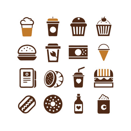 Food and Beverage Icon Set Collection Vector for UI Documents Websites and Mobile Applicationsのイラスト素材
