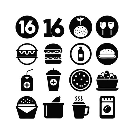 Food and Beverage Icon Set Collection Vector for UI Documents Websites and Mobile Applicationsのイラスト素材