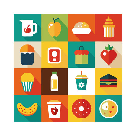 Food and Beverage Icon Set Collection Vector for UI Documents Websites and Mobile Applicationsのイラスト素材