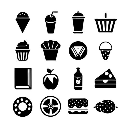 Food and Beverage Icon Set Collection Vector for UI Documents Websites and Mobile Applicationsのイラスト素材