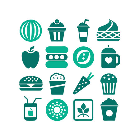 Food and Beverage Icon Set Collection Vector for UI Documents Websites and Mobile Applicationsのイラスト素材