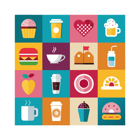 Food and Beverage Icon Set Collection Vector for UI Documents Websites and Mobile Applicationsのイラスト素材