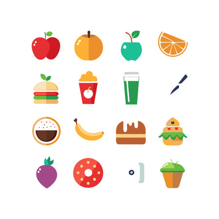 Food and Beverage Icon Set Collection Vector for UI Documents Websites and Mobile Applicationsのイラスト素材