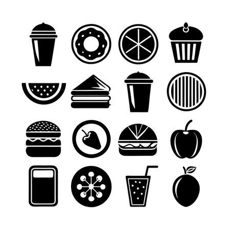 Food and Beverage Icon Set Collection Vector for UI Documents Websites and Mobile Applicationsのイラスト素材