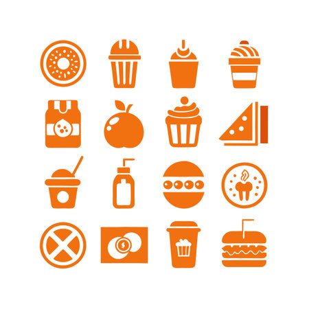 Food and Beverage Icon Set Collection Vector for UI Documents Websites and Mobile Applicationsのイラスト素材