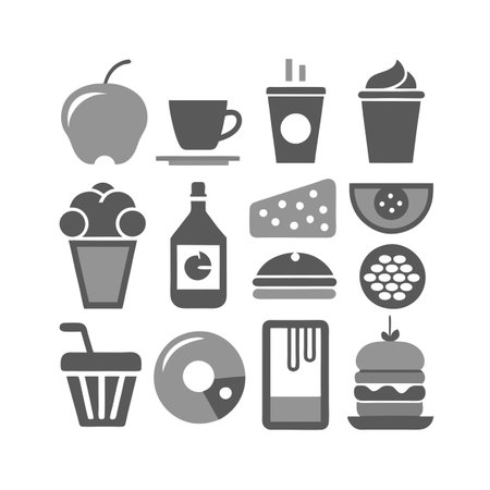 Food and Beverage Icon Set Collection Vector for UI Documents Websites and Mobile Applicationsのイラスト素材