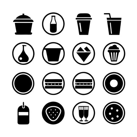 Food and Beverage Icon Set Collection Vector for UI Documents Websites and Mobile Applicationsのイラスト素材