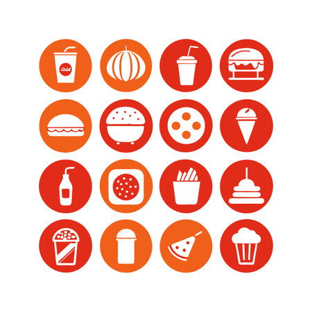 Food and Beverage Icon Set Collection Vector for UI Documents Websites and Mobile Applicationsのイラスト素材