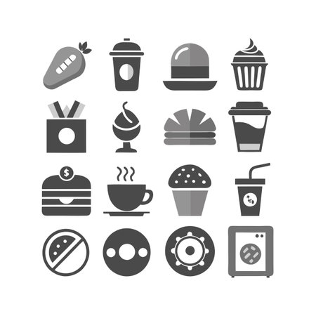 Food and Beverage Icon Set Collection Vector for UI Documents Websites and Mobile Applicationsのイラスト素材