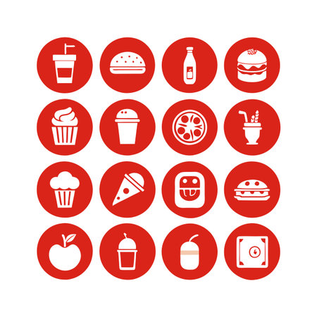 Food and Beverage Icon Set Collection Vector for UI Documents Websites and Mobile Applicationsのイラスト素材