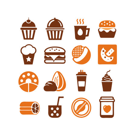 Food and Beverage Icon Set Collection Vector for UI Documents Websites and Mobile Applicationsのイラスト素材