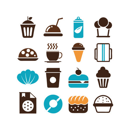Food and Beverage Icon Set Collection Vector for UI Documents Websites and Mobile Applicationsのイラスト素材