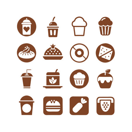 Food and Beverage Icon Set Collection Vector for UI Documents Websites and Mobile Applicationsのイラスト素材