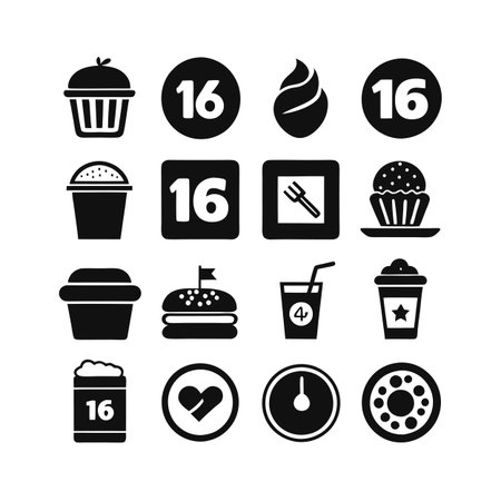 Food and Beverage Icon Set Collection Vector for UI Documents Websites and Mobile Applicationsのイラスト素材