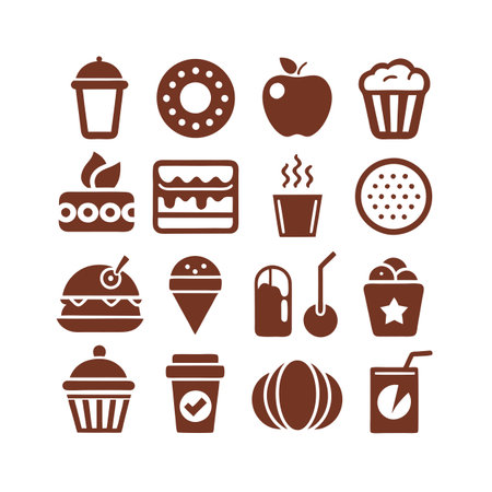 Food and Beverage Icon Set Collection Vector for UI Documents Websites and Mobile Applicationsのイラスト素材