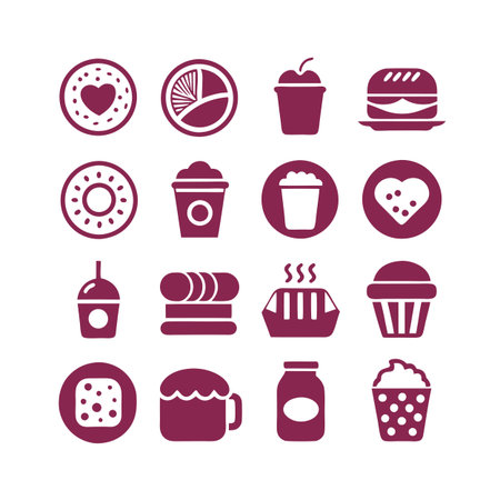 Food and Beverage Icon Set Collection Vector for UI Documents Websites and Mobile Applicationsのイラスト素材