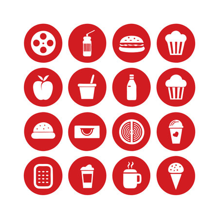 Food and Beverage Icon Set Collection Vector for UI Documents Websites and Mobile Applicationsのイラスト素材