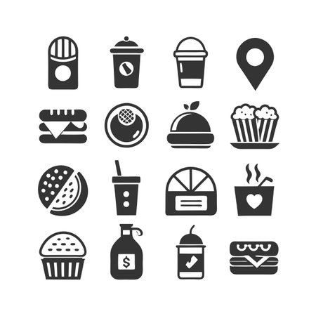 Food and Beverage Icon Set Collection Vector for UI Documents Websites and Mobile Applicationsのイラスト素材