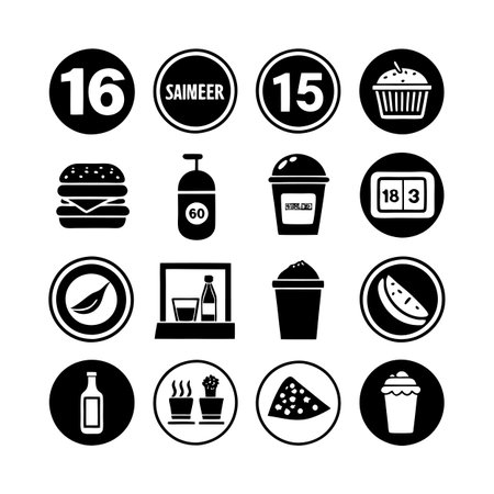 Food and Beverage Icon Set Collection Vector for UI Documents Websites and Mobile Applicationsのイラスト素材