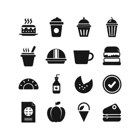 Food and Beverage Icon Set Collection Vector for UI Documents Websites and Mobile Applicationsのイラスト素材