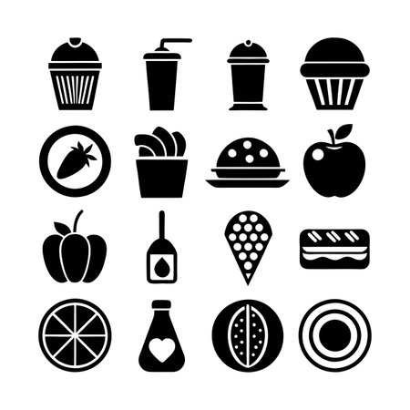 Food and Beverage Icon Set Collection Vector for UI Documents Websites and Mobile Applicationsのイラスト素材