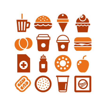 Food and Beverage Icon Set Collection Vector for UI Documents Websites and Mobile Applicationsのイラスト素材