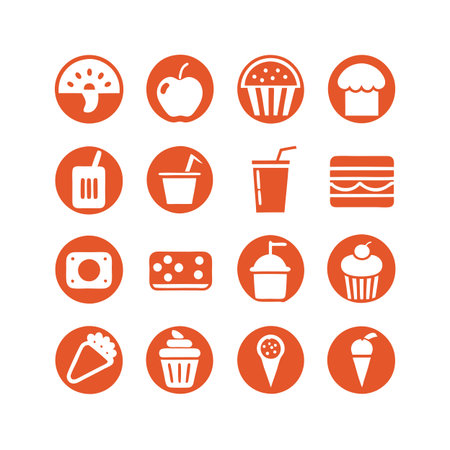 Food and Beverage Icon Set Collection Vector for UI Documents Websites and Mobile Applicationsのイラスト素材