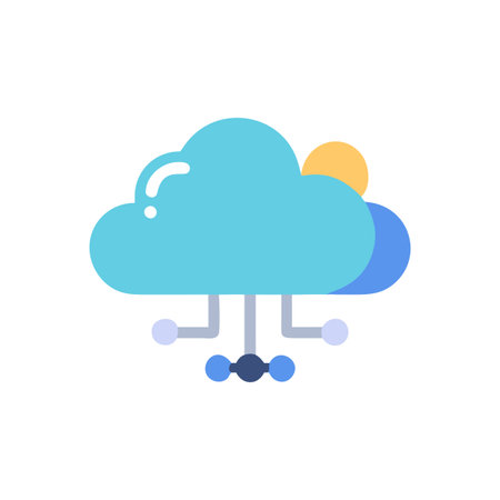 Flat style Cloud Computing Icon vector illustration for User Interface documents websites and mobile applicationsのイラスト素材