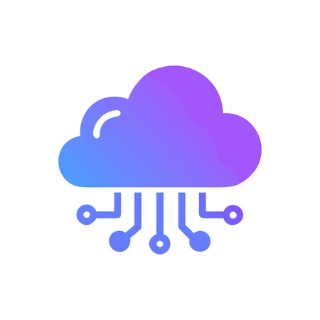 Flat style Cloud Computing Icon vector illustration for User Interface documents websites and mobile applicationsのイラスト素材