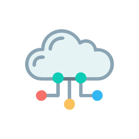 Flat style Cloud Computing Icon vector illustration for User Interface documents websites and mobile applicationsのイラスト素材
