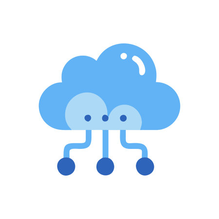 Flat style Cloud Computing Icon vector illustration for User Interface documents websites and mobile applicationsのイラスト素材