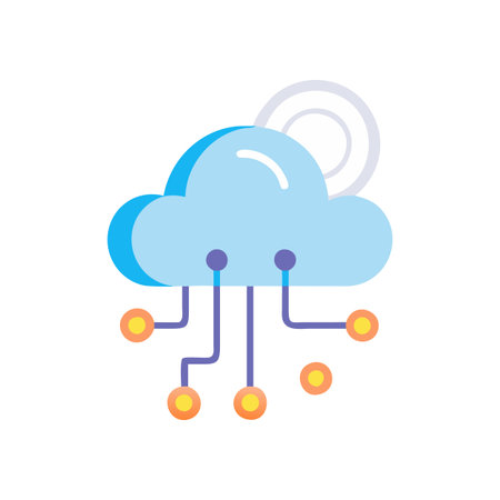 Flat style Cloud Computing Icon vector illustration for User Interface documents websites and mobile applicationsのイラスト素材