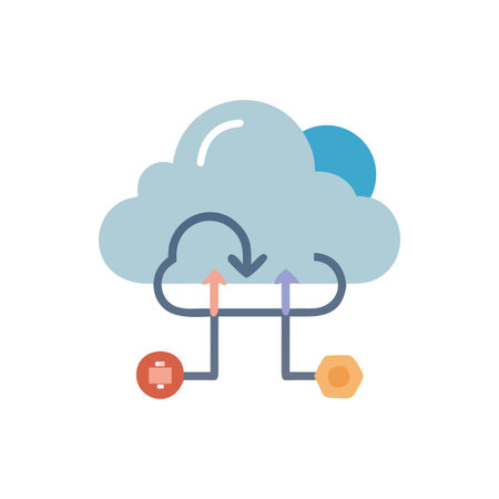 Flat style Cloud Computing Icon vector illustration for User Interface documents websites and mobile applicationsのイラスト素材