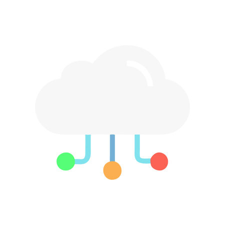 Flat style Cloud Computing Icon vector illustration for User Interface documents websites and mobile applicationsのイラスト素材