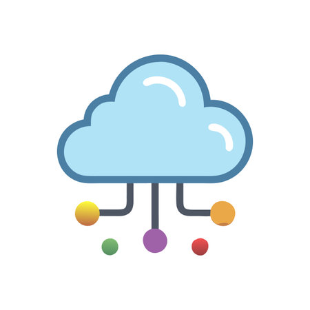 Flat style Cloud Computing Icon vector illustration for User Interface documents websites and mobile applicationsのイラスト素材