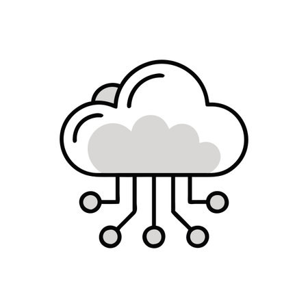 Flat style Cloud Computing Icon vector illustration for User Interface documents websites and mobile applicationsのイラスト素材