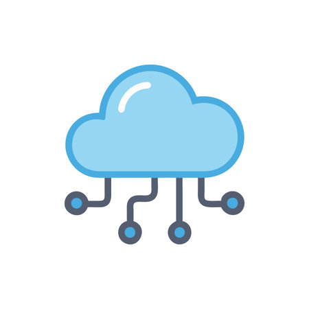 Flat style Cloud Computing Icon vector illustration for User Interface documents websites and mobile applicationsのイラスト素材