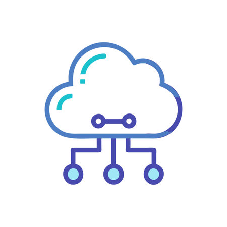 Flat style Cloud Computing Icon vector illustration for User Interface documents websites and mobile applicationsのイラスト素材