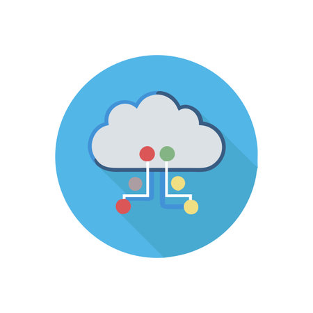 Flat style Cloud Computing Icon vector illustration for User Interface documents websites and mobile applicationsのイラスト素材
