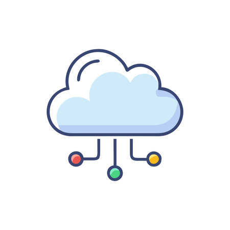 Flat style Cloud Computing Icon vector illustration for User Interface documents websites and mobile applicationsのイラスト素材